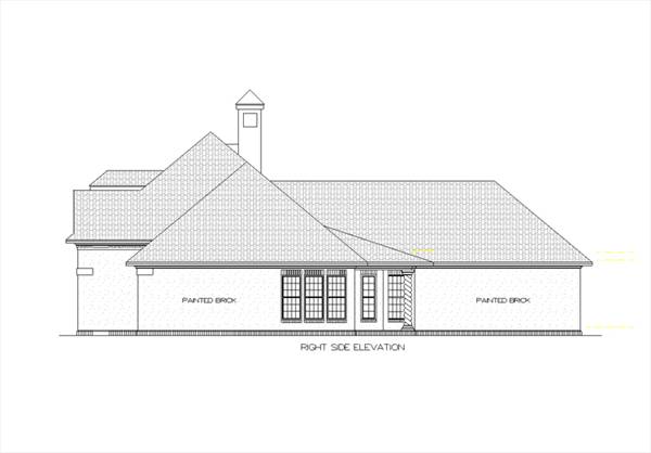 Right Side Elevation image of Tuscany-2314 House Plan
